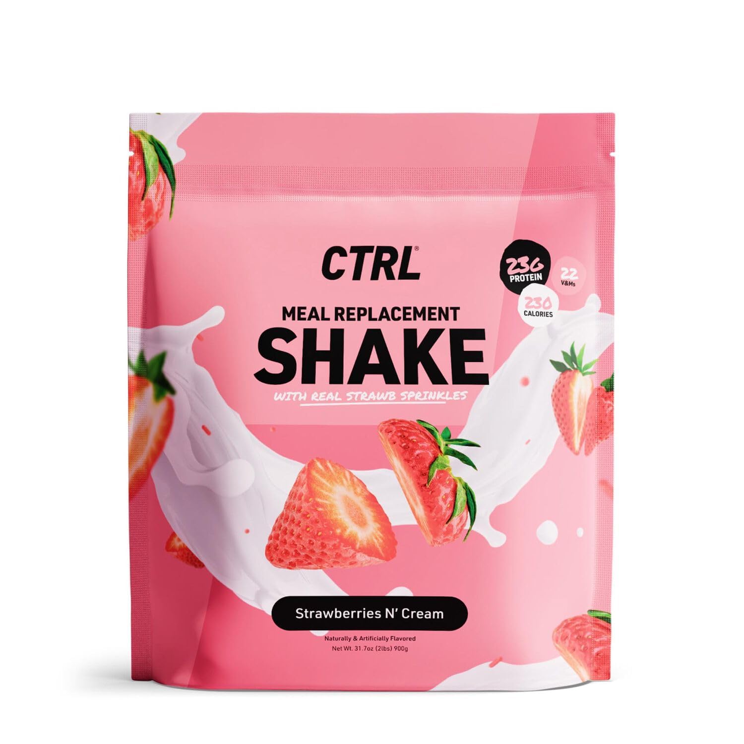 CTRL Meal Replacement Shake | Strawberries N' Cream | 2lbs, 23g protein