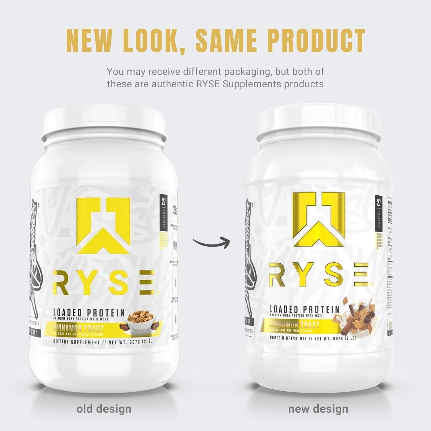 RYSE Cinnamon Toast Loaded Whey Protein Powder | Low Carbs, Low Sugar | 2 lbs, 27 servings