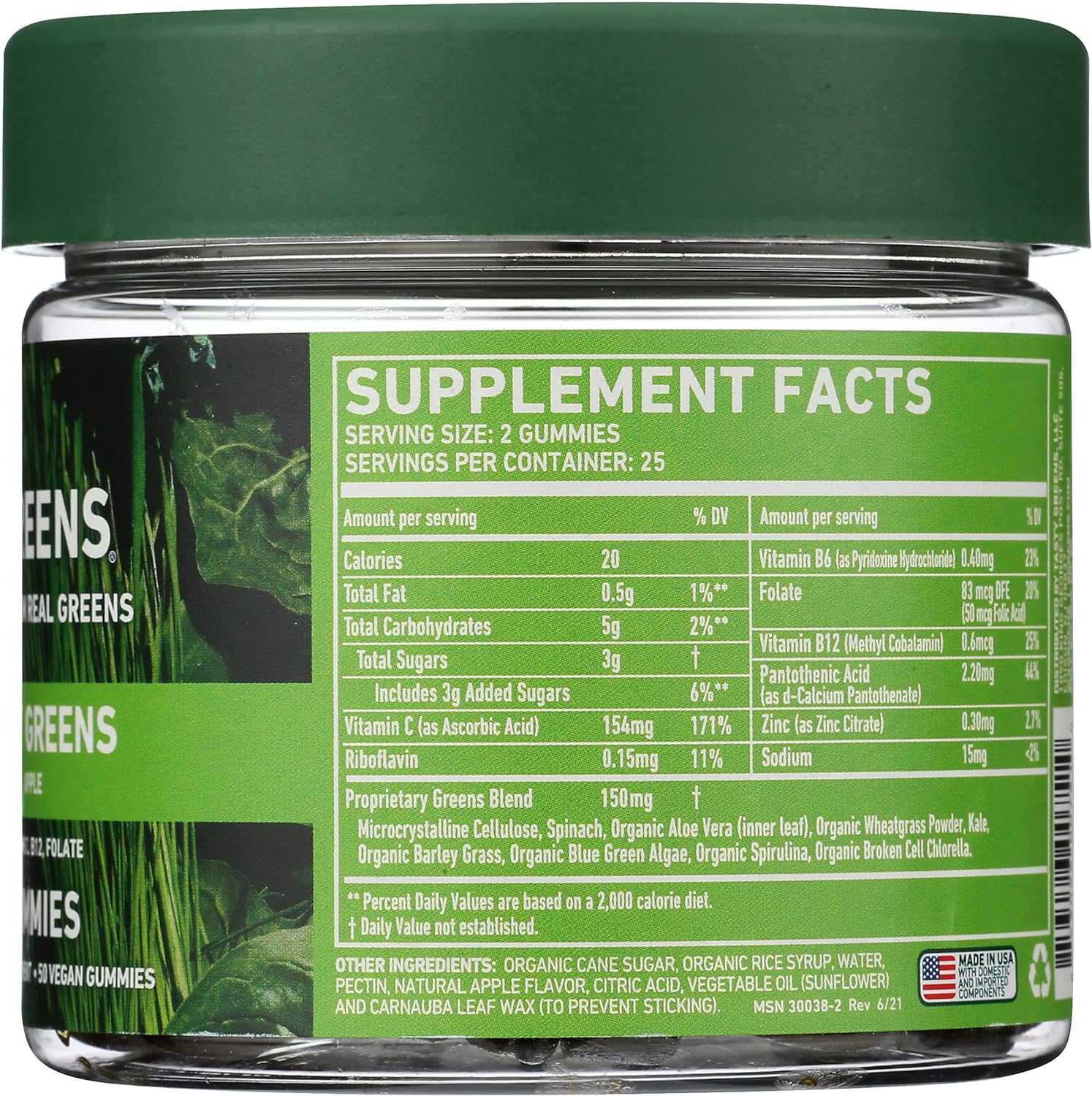 8Greens Daily Superfood Gummies | Immune Booster, High in Antioxidants | Apple | 50 count