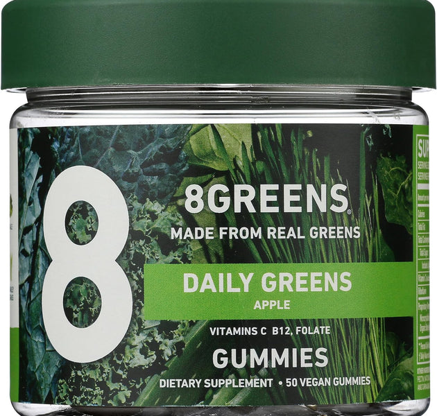 8Greens Daily Superfood Gummies | Immune Booster, High in Antioxidants | Apple | 50 count